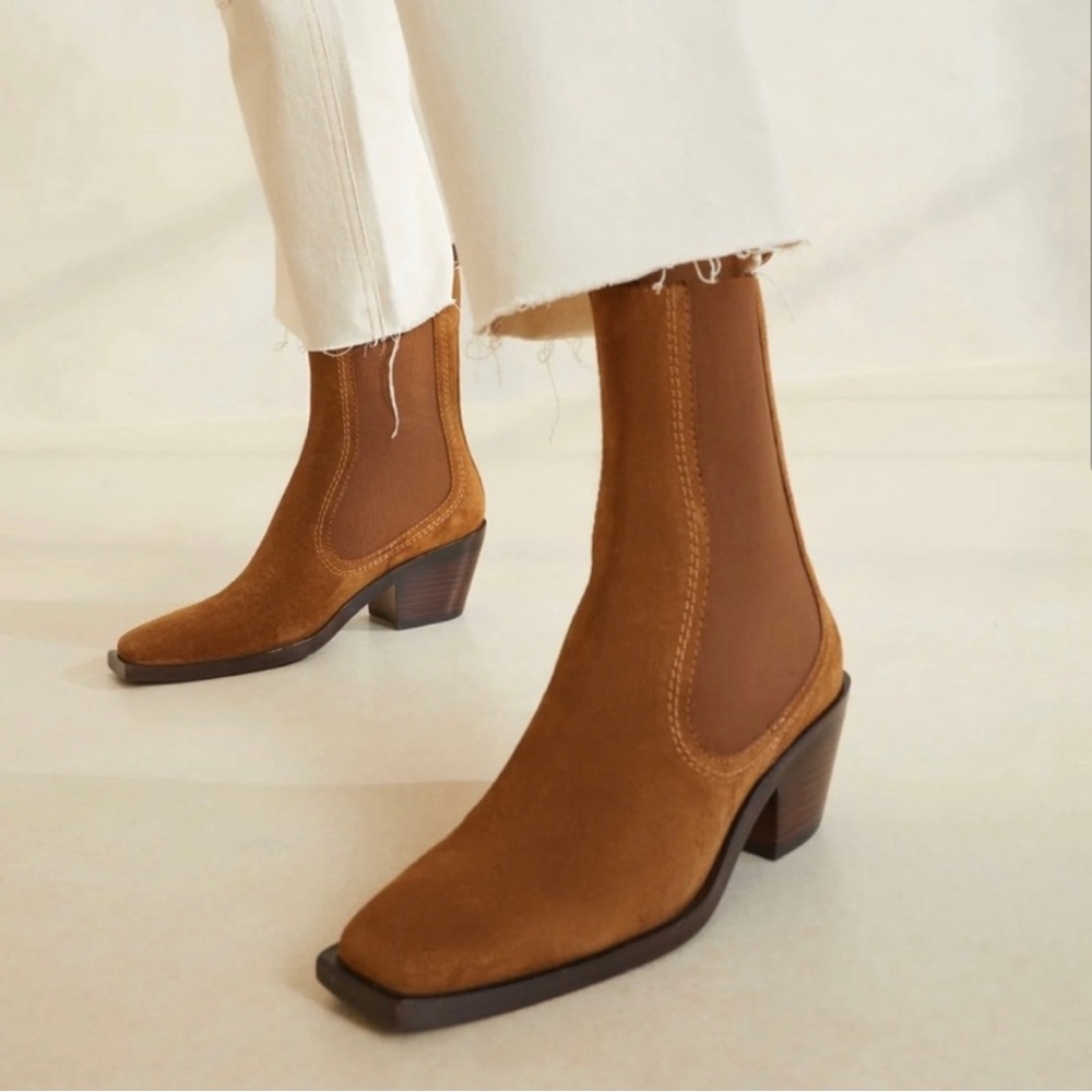 Loeffler Randall Nat Mid Western Boot on Cacao, Size 8.5 Gently Worn